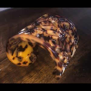 Tory Burch- Tortoise Logo Resin Cuff Bracelet